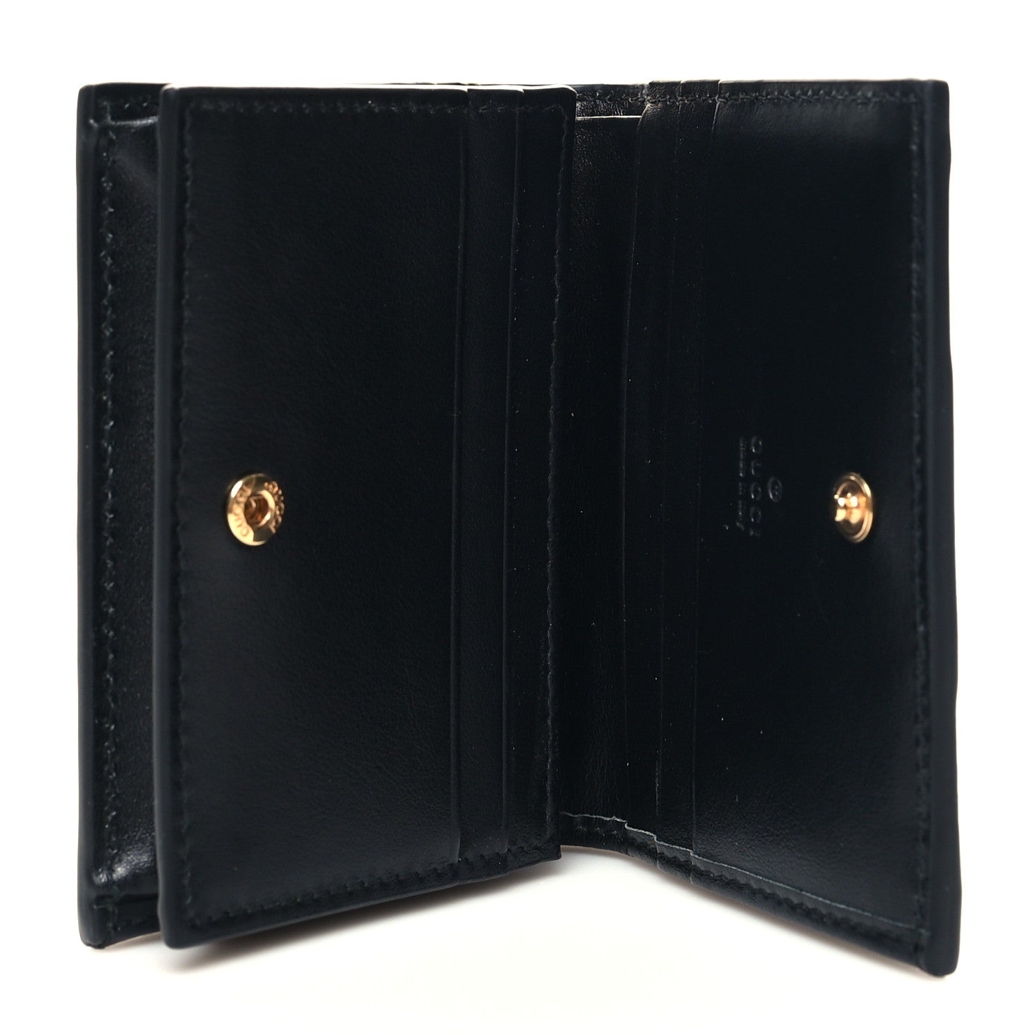 Gucci Calfskin GG Matelasse Card Case Wallet Black 5 of 9