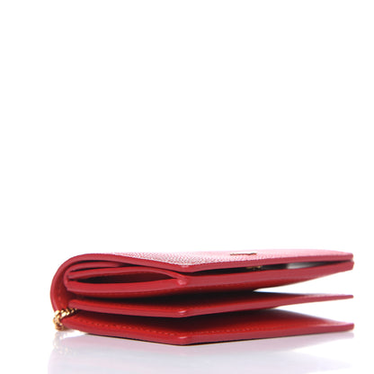 Burberry Calfskin Jessie Chain Card Case Bright Red 5 of 8