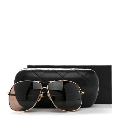 Chanel Metal CC Aviator Sunglasses 4193 Gold Havana Gold Havana 7 of 7