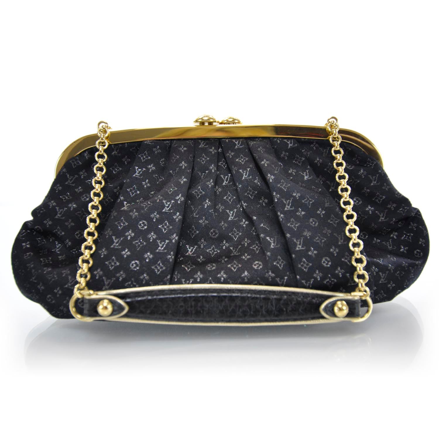 Louis Vuitton Satin Monogram Aumoniere Clutch Black 1 of 6