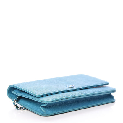 Chanel Caviar Wallet On Chain WOC Turquoise 4 of 16