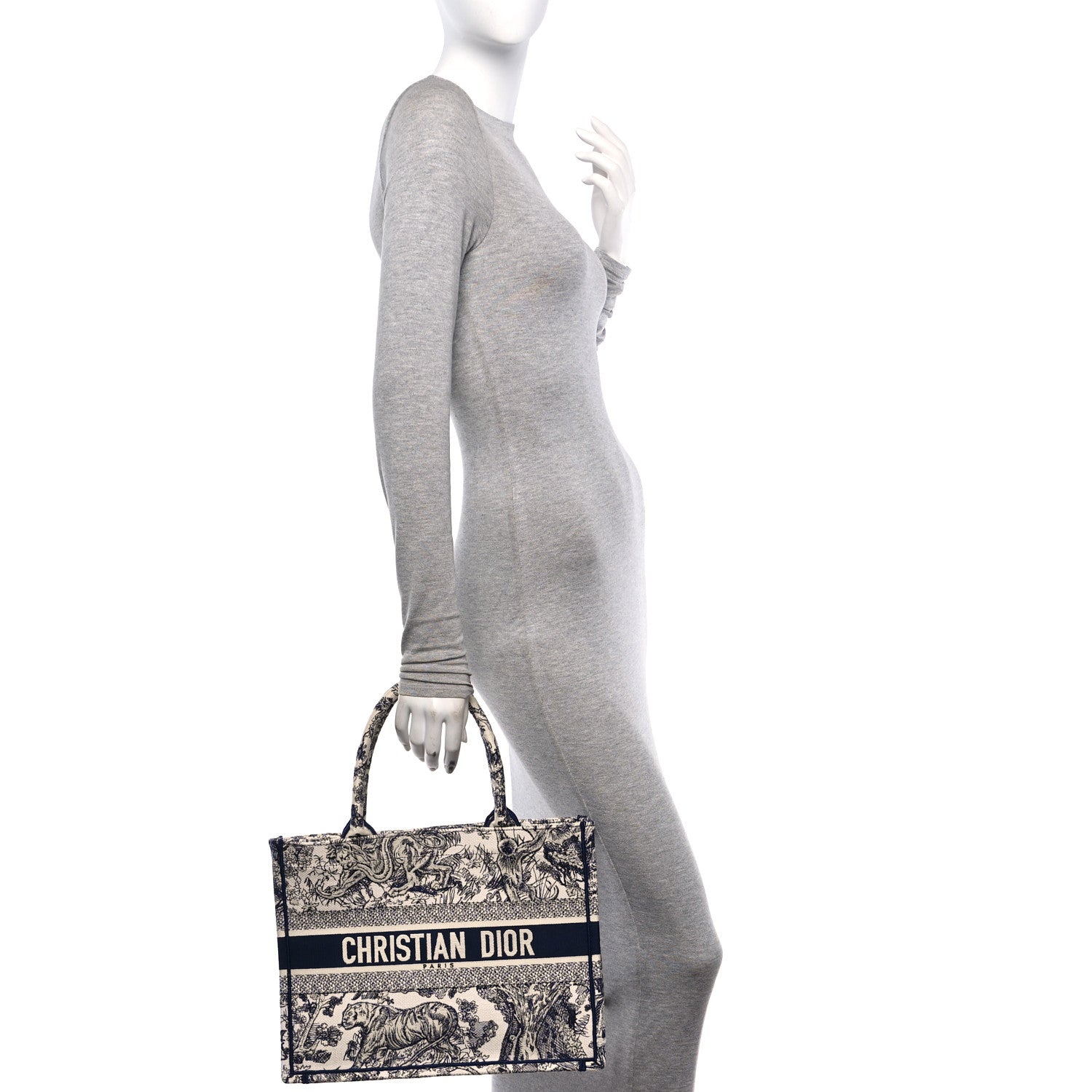Christian Dior Canvas Embroidered Medium Dioriviera Toile De Jouy Book Tote Blue 2 of 10