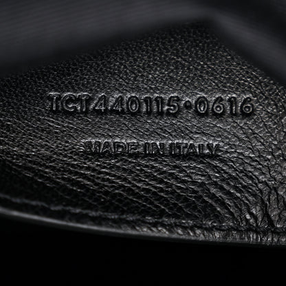 Saint Laurent Suede Mixed Matelasse Triquilt Large Monogram Envelope Satchel Navy Blue 8 of 11