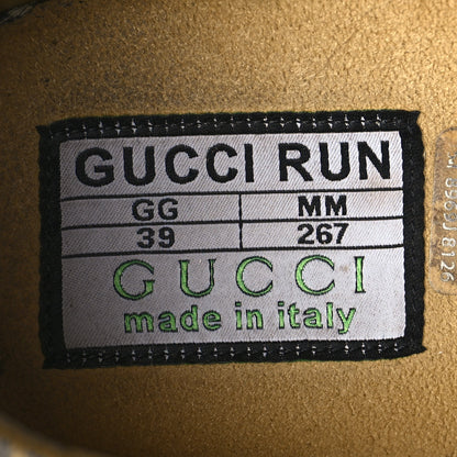 Gucci Ultralight Plume Calfskin Monogram Printed Womens Gucci Run Sneakers 39 Beige Blue 8 of 10