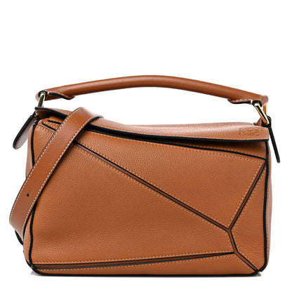 Loewe Grained Calfskin Small Puzzle Bag Tan 1 of 8