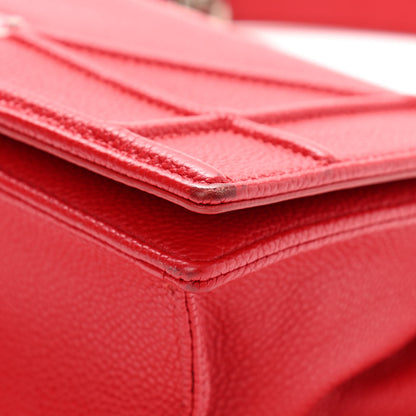 Christian Dior Grained Calfskin Small Diorama Flap Bag Red 12 of 12