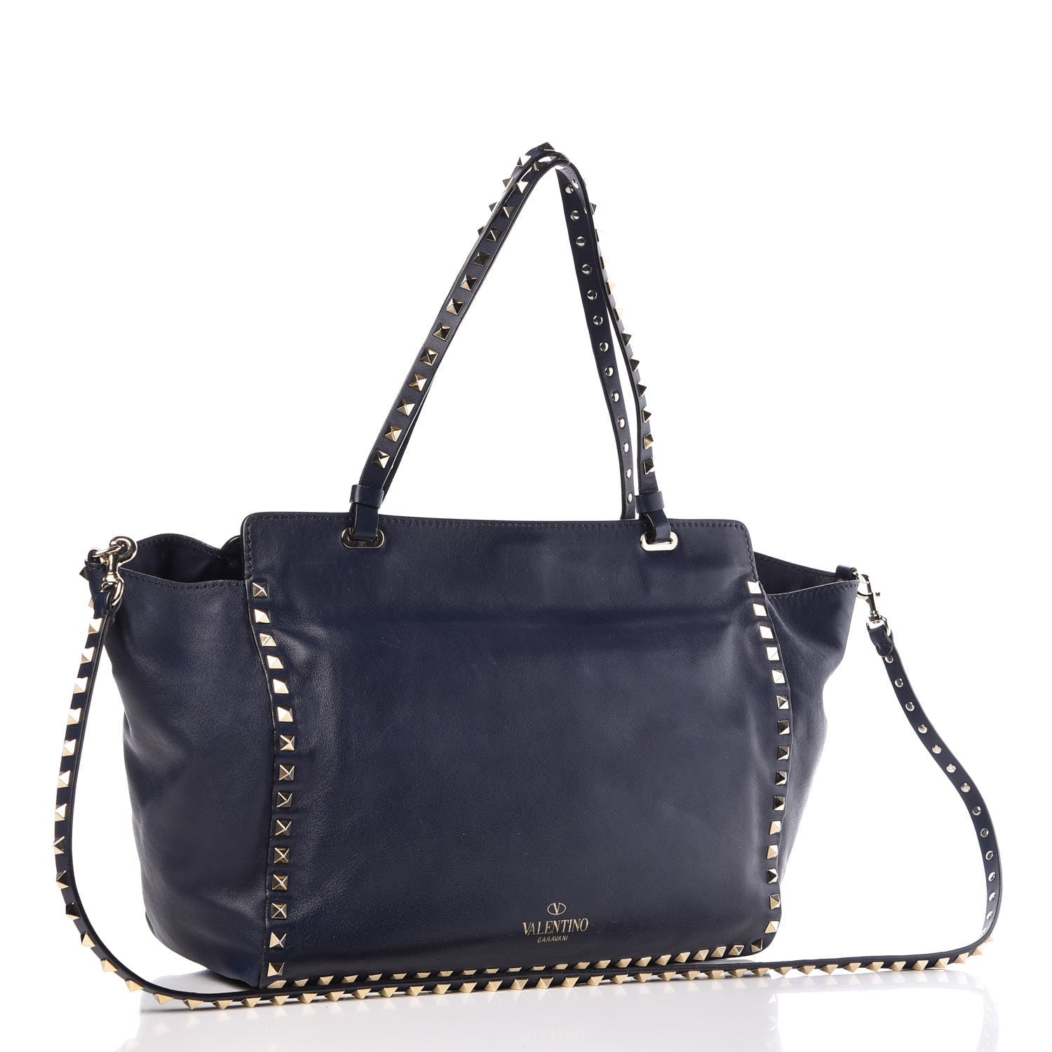 Valentino Garavani Vitello Medium Rockstud Tote Marine 4 of 12