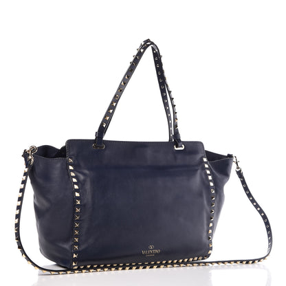 Valentino Garavani Vitello Medium Rockstud Tote Marine 4 of 12