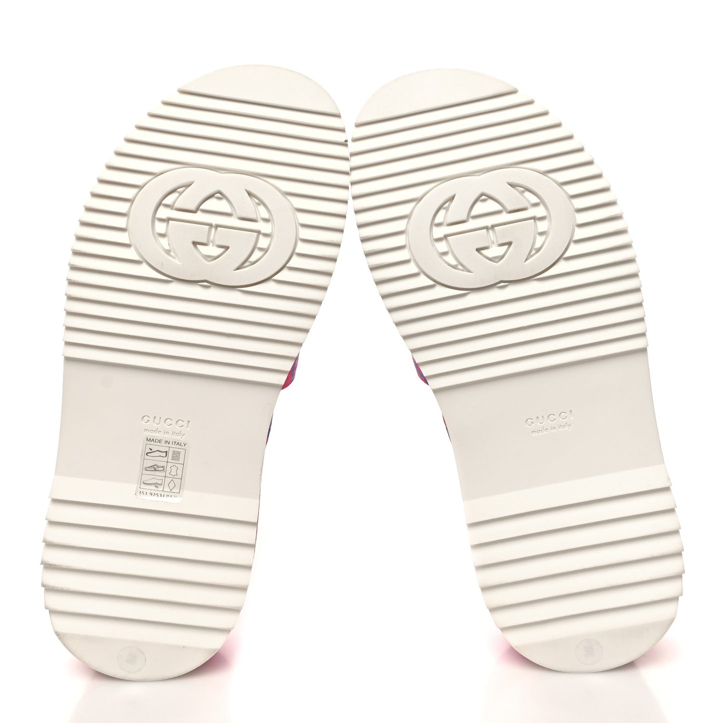 GG Supreme Joy Monogram Angelina Platform Slide Sandals 38 Fuxia Blue