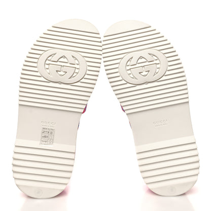 Gucci GG Supreme Joy Monogram Angelina Platform Slide Sandals 38 Fuxia Blue 5 of 8