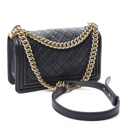Chanel Lambskin Quilted Medium Boy Flap Black 2 of 10