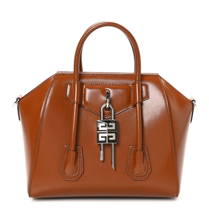 Givenchy Box Calfskin Mini Lock Antigona Shoulder Bag Beige Chestnut 1 of 10