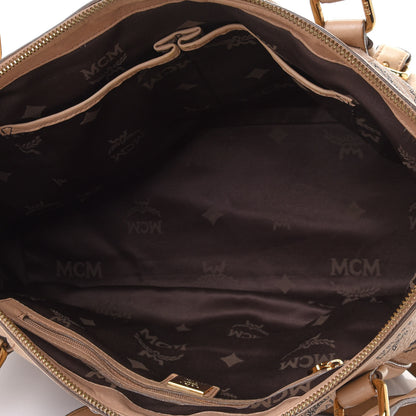 MCM Visetos Medium Essentials Shopper Tote Beige 4 of 4