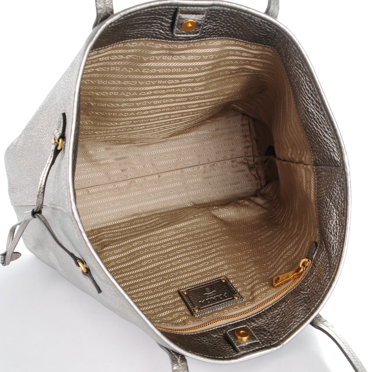 Vitello Daino Shopping Tote Acciaio