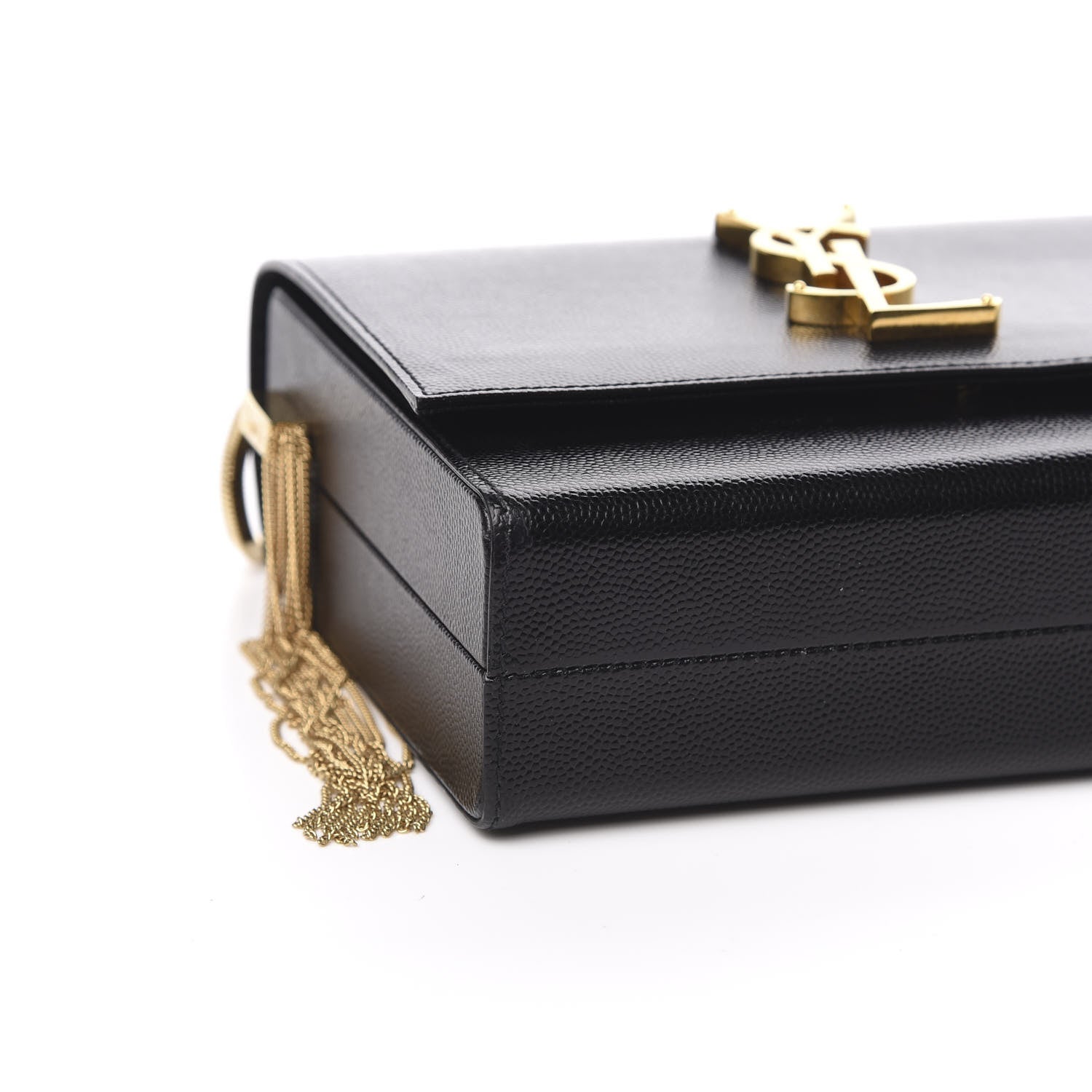 Saint Laurent Grain De Poudre Monogram Small Kate Slide Chain Crossbody Box Bag Black 8 of 10