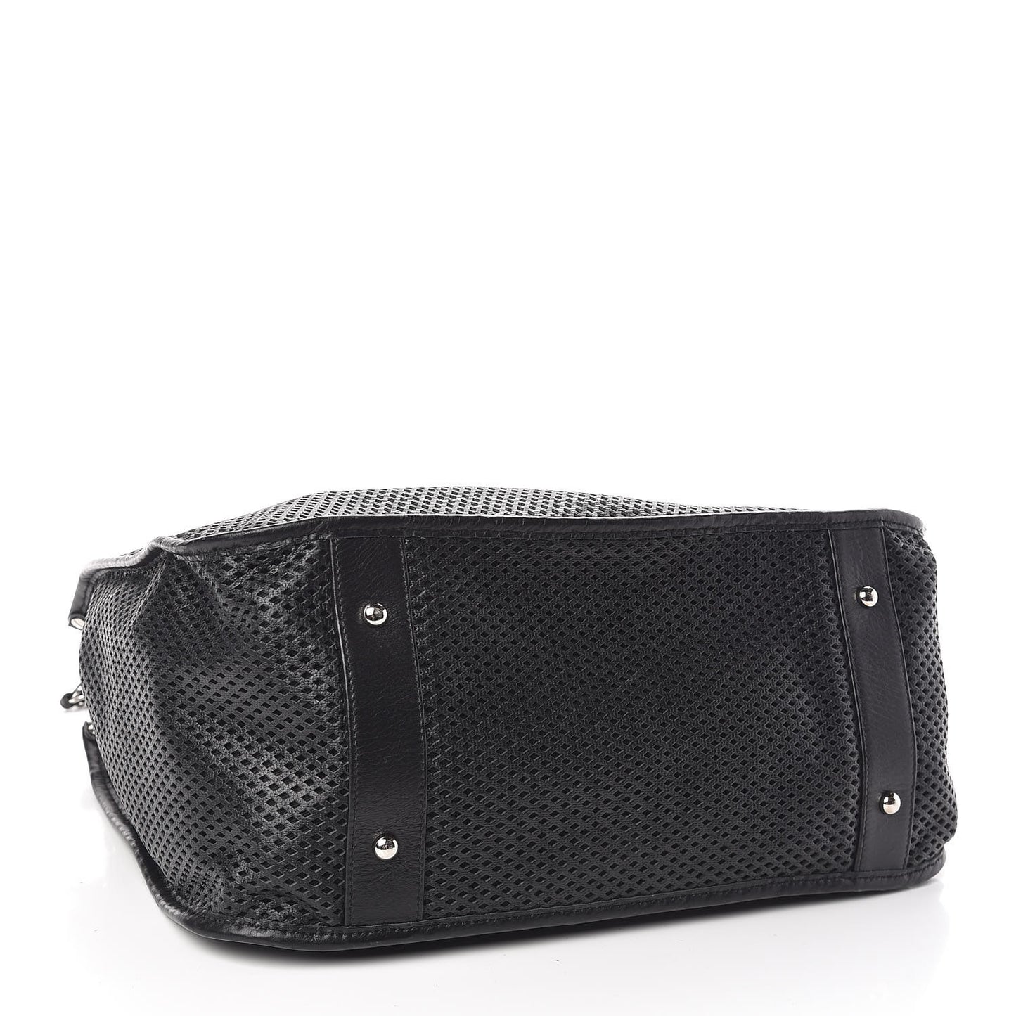 Calfskin Perforated Up In The Air Tote Black