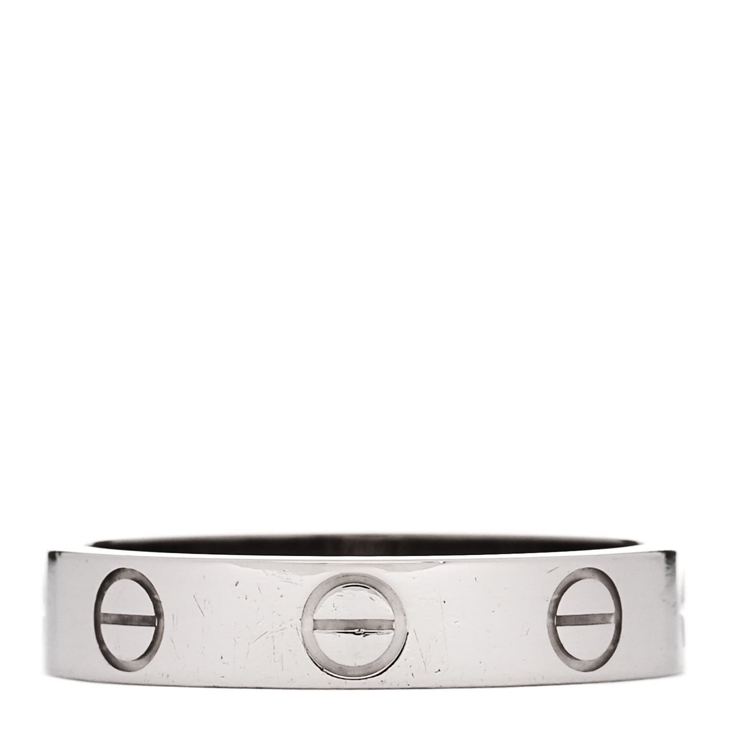 Cartier 18K White Gold 3.5mm LOVE Wedding Band Ring 50 5.25 1 of 5