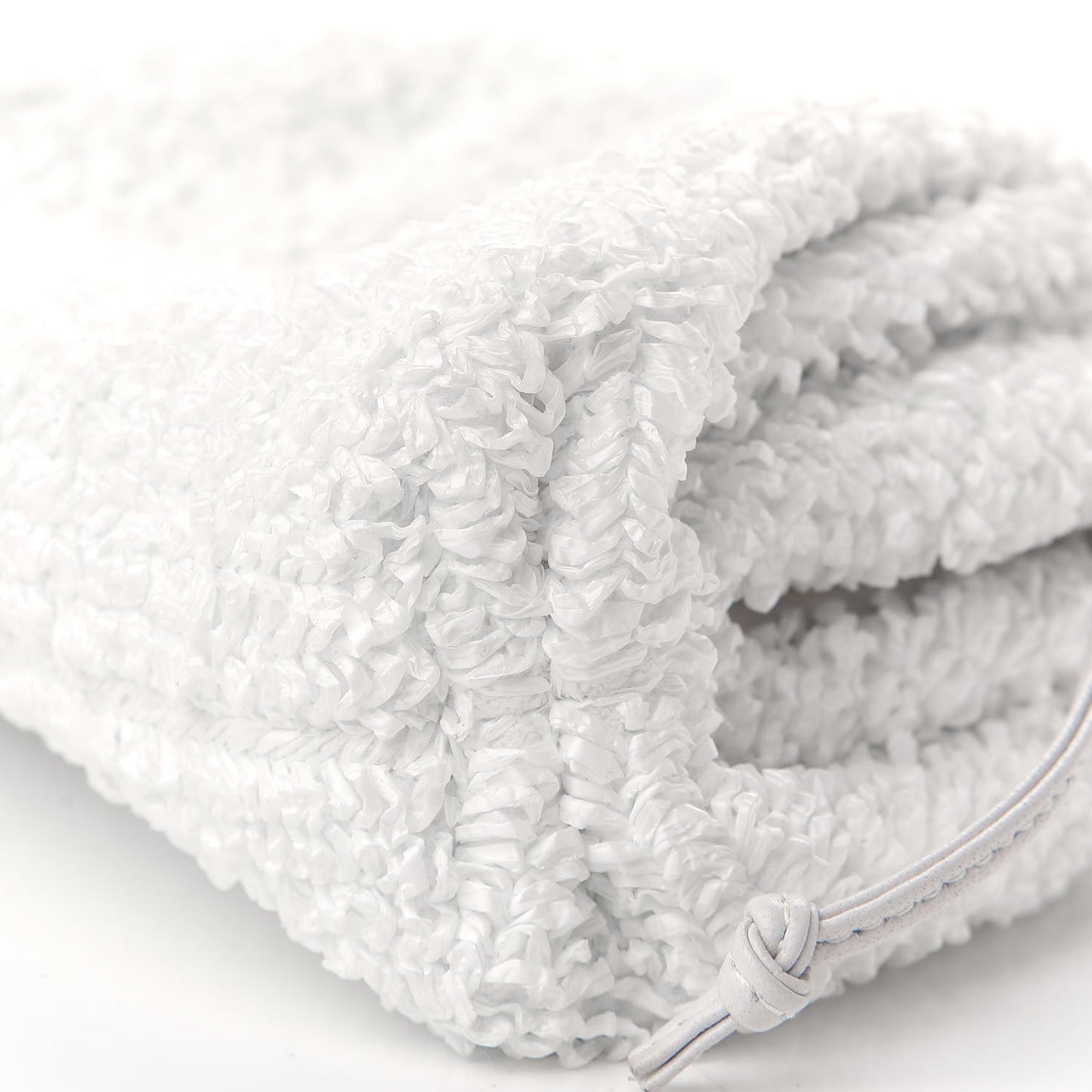 Boucle Curly Raffia The Mini Pouch White Chalk