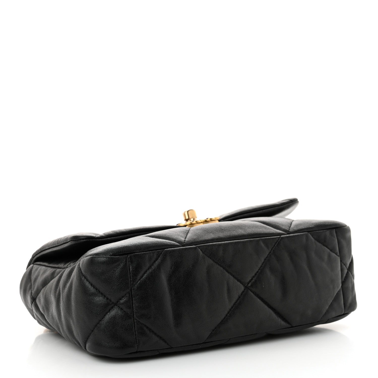 Chanel Shiny Goatskin Quilted Medium Chanel 19 Flap Black 4 of 11