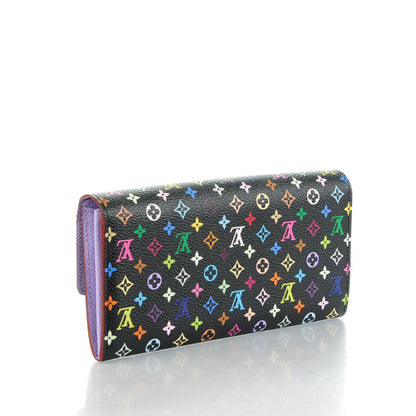 Louis Vuitton Monogram Multicolor Sarah Wallet Black Violet 3 of 7