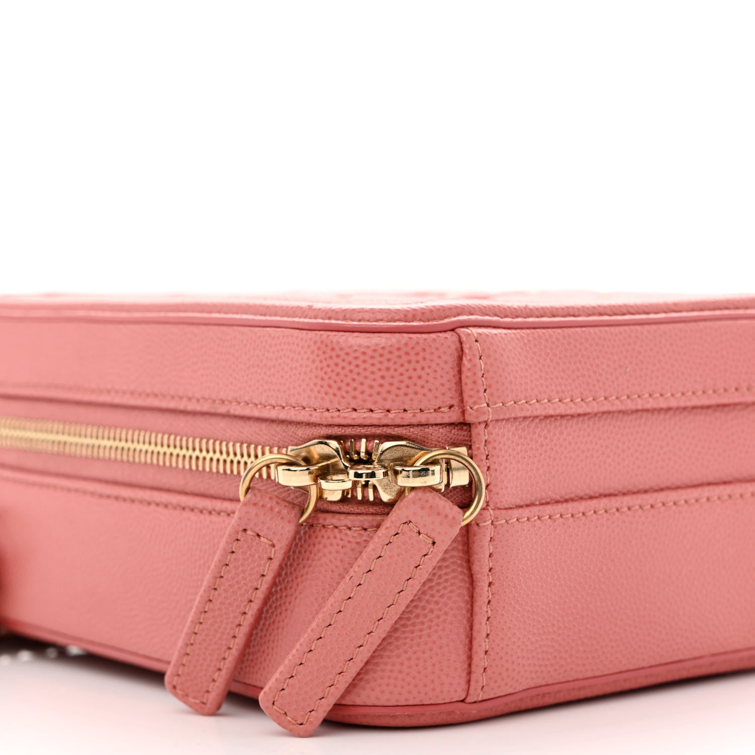 Chanel Caviar Quilted CC North South Filigree Vanity Case Pink 9 of 11