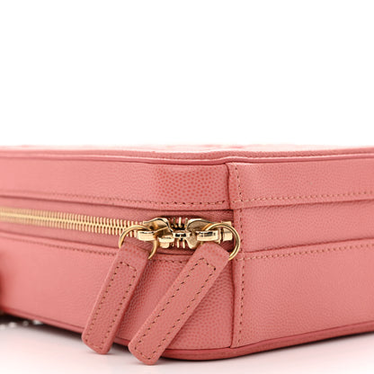 Chanel Caviar Quilted CC North South Filigree Vanity Case Pink 9 of 11