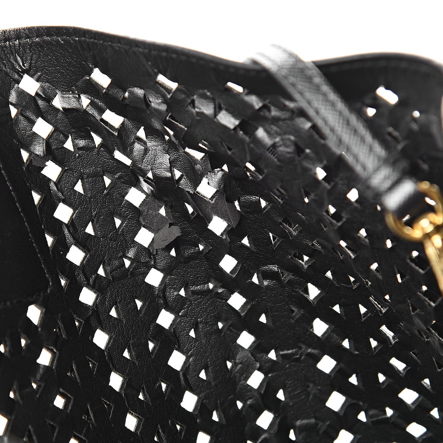 Saffiano Perforated Tote Black