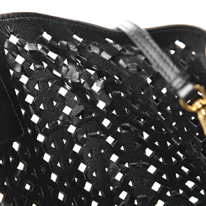 Prada Saffiano Perforated Tote Black 17 of 17