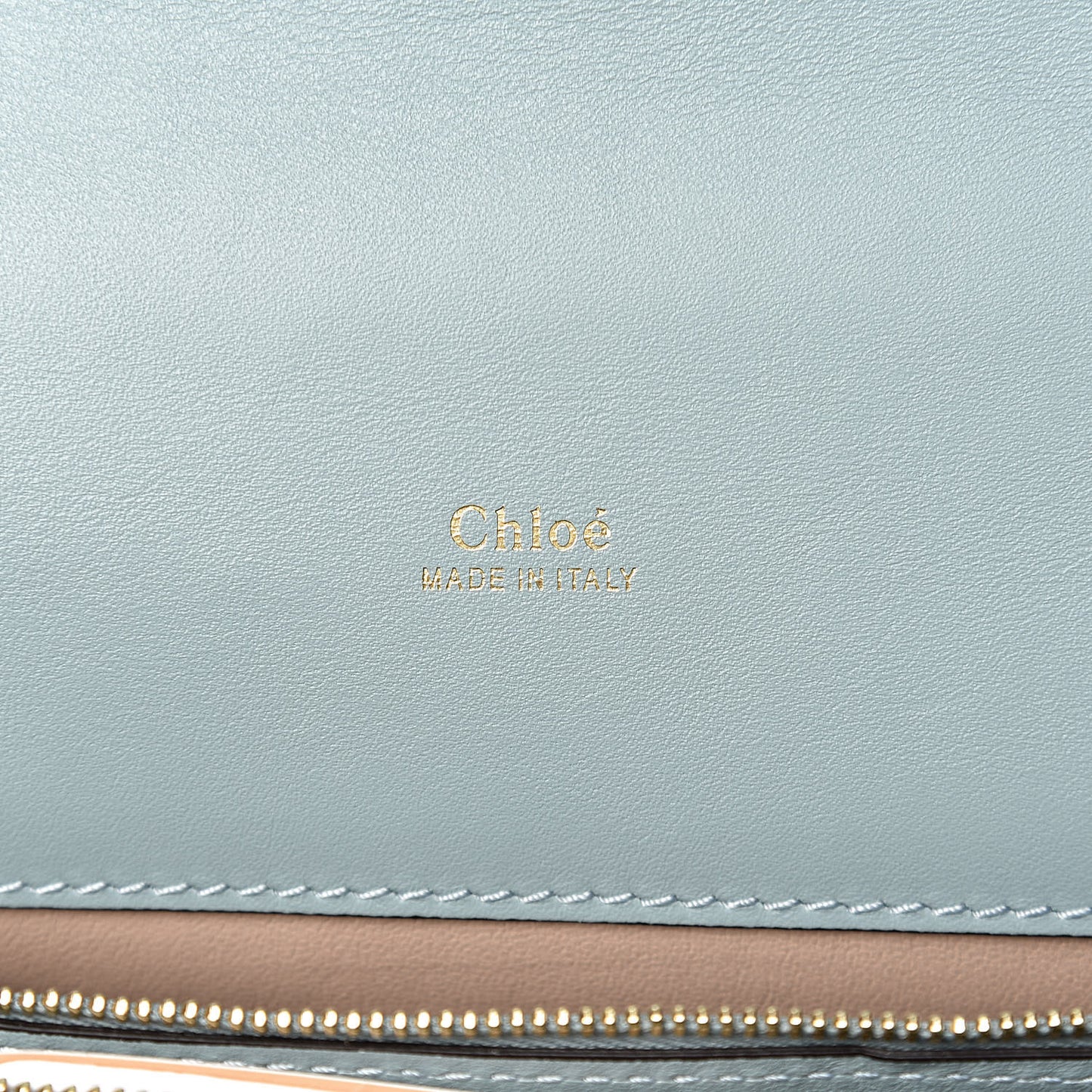 Calfskin Crocodile Embossed Aby Chain Shoulder Bag Faded Blue