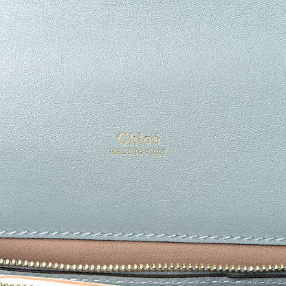 Chloe Calfskin Crocodile Embossed Aby Chain Shoulder Bag Faded Blue 6 of 9