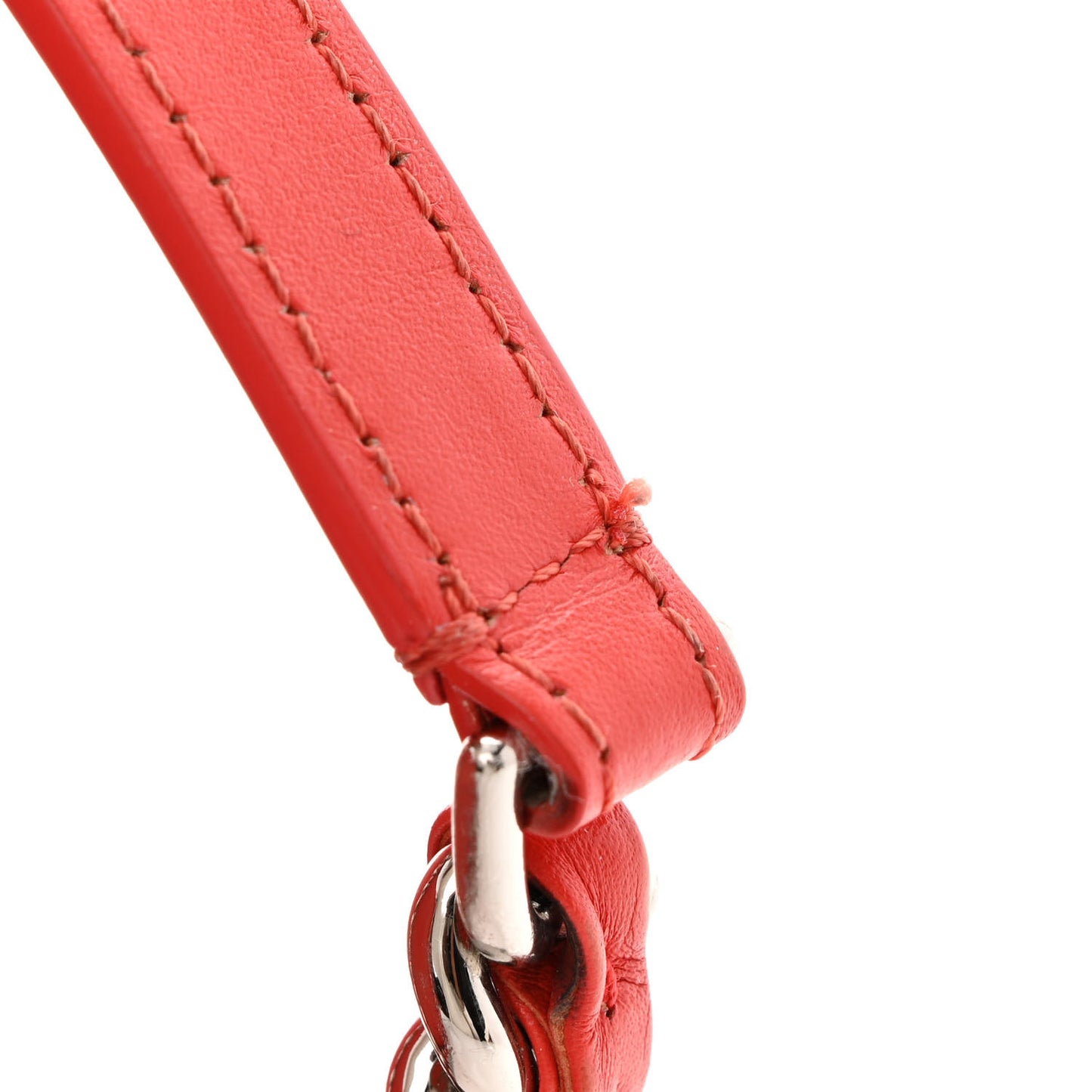 Calfskin Stitched Ring My Bag Flap Crossbody Red