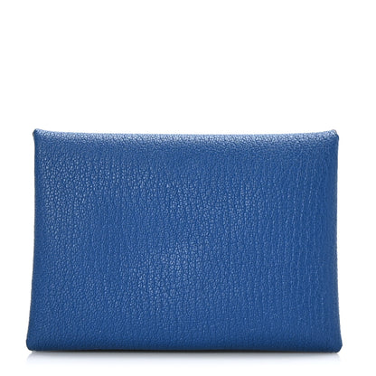 Hermes Chevre Chamkila Calvi Duo Card Case Bleu Royale 1 of 9