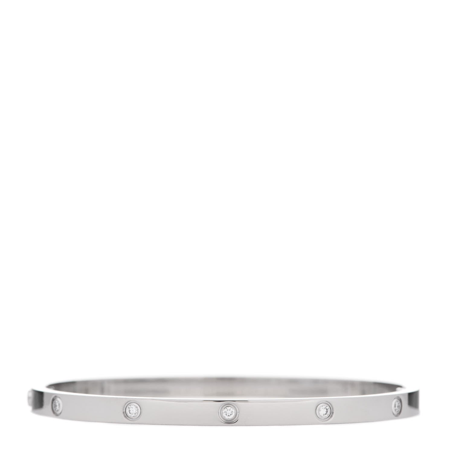 Cartier 18K White Gold 10 Diamond Small LOVE Bracelet 16 2 of 5