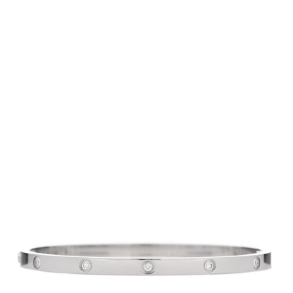 Cartier 18K White Gold 10 Diamond Small LOVE Bracelet 16 2 of 5
