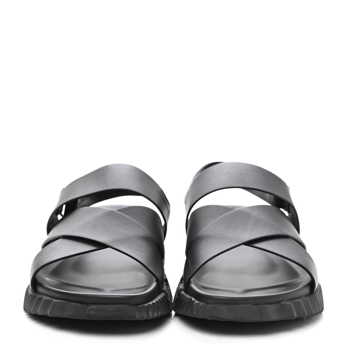 Calfskin Goatskin Mens Electric Sandals 44 Black