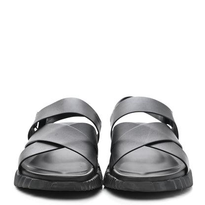 Hermes Calfskin Goatskin Mens Electric Sandals 44 Black 2 of 9