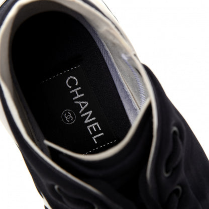 Chanel Lycra Womens CC Sneakers 38 Black 8 of 10
