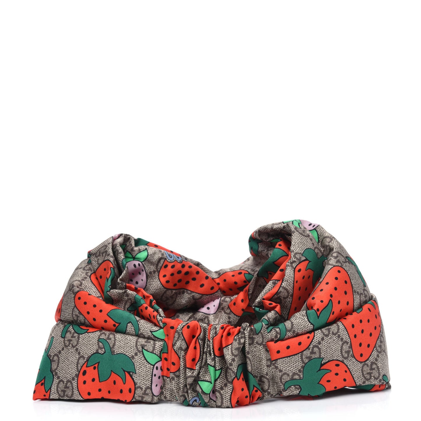 Silk Monogram Strawberry Print Headband M