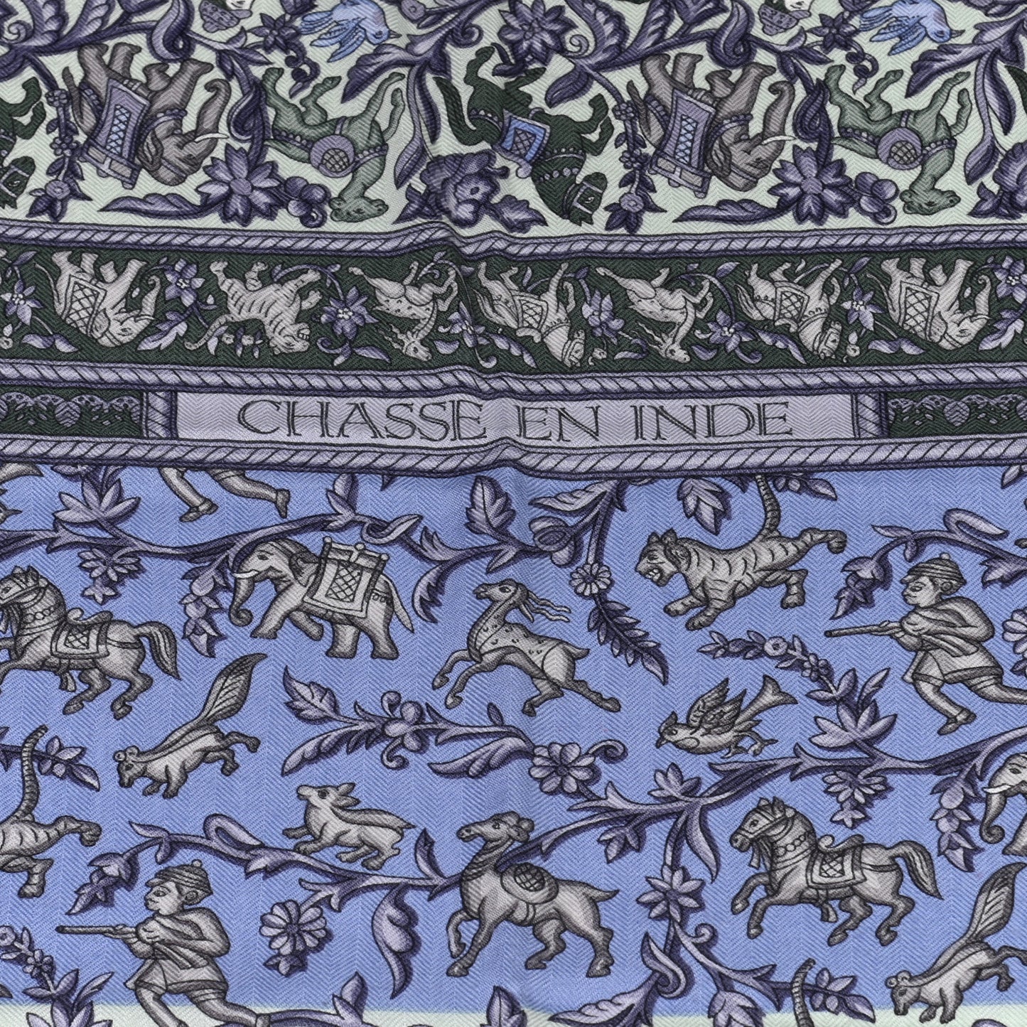 Cashmere Silk Chasse En Inde Shawl 140