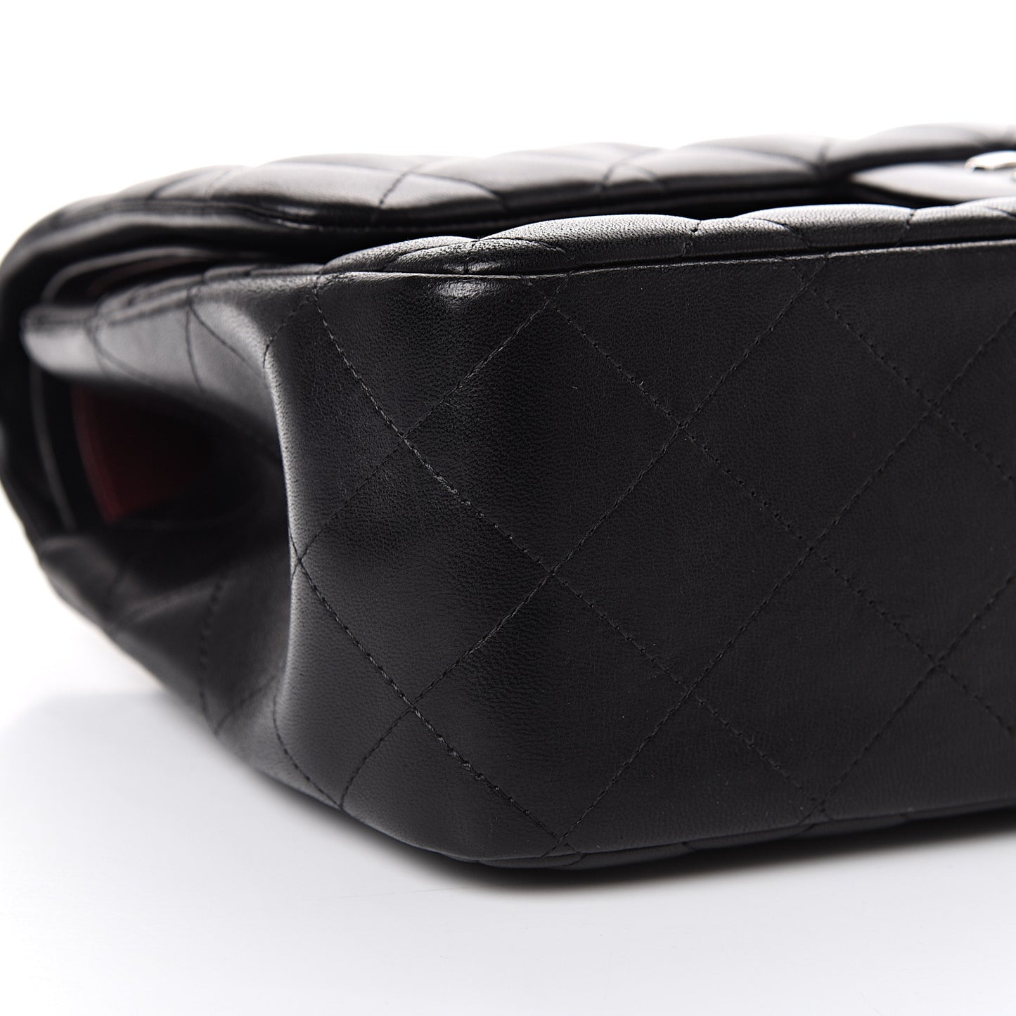 Lambskin Quilted Jumbo Double Flap Black