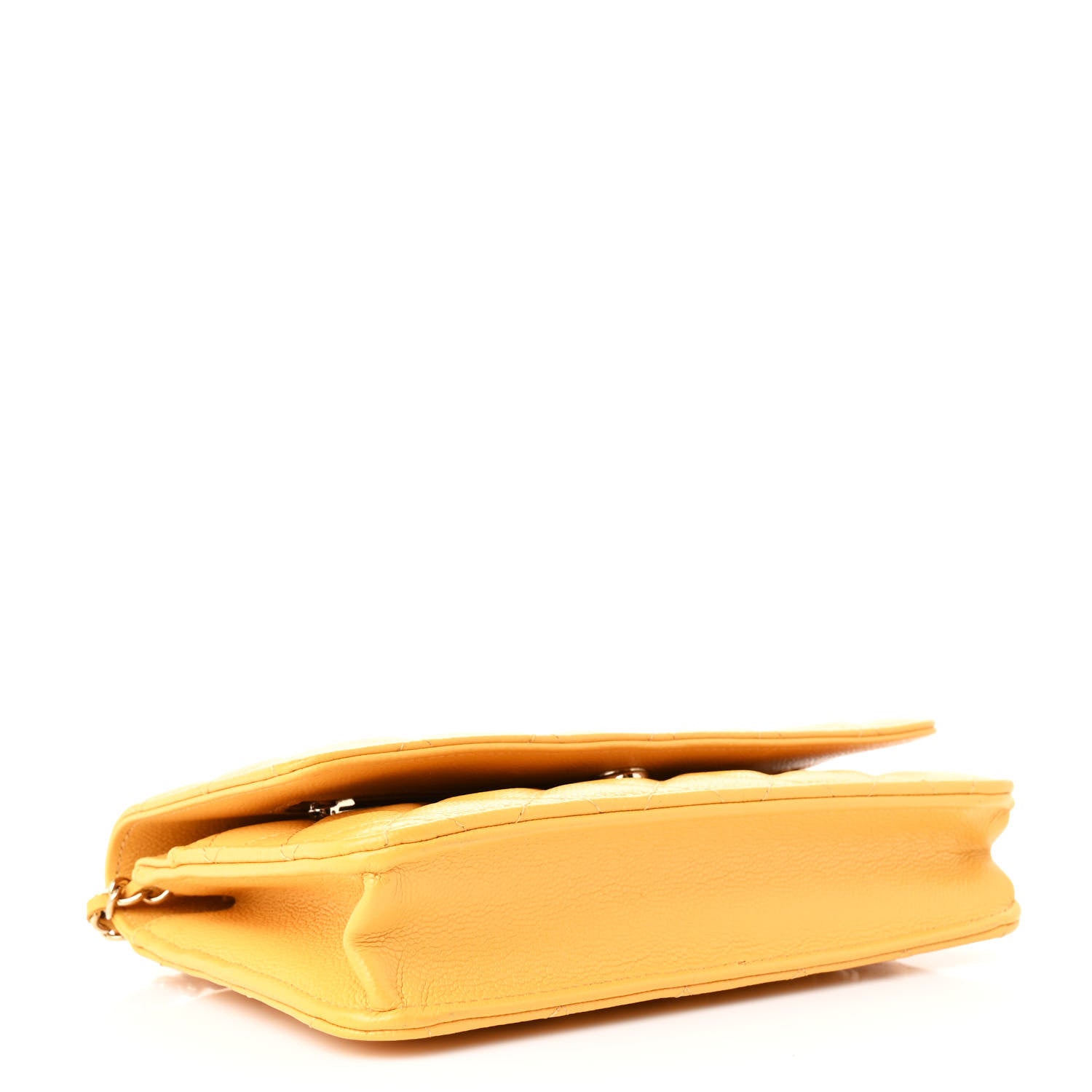 Chanel Caviar Quilted Wallet on Chain WOC Yellow 4 of 11