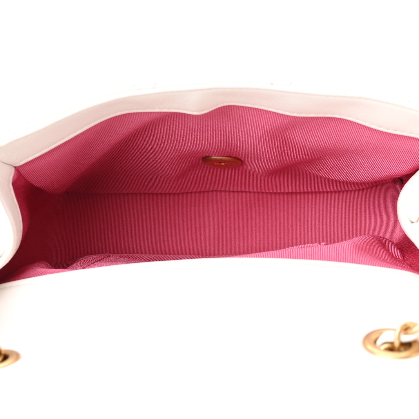 Lambskin Quilted Small In The Loop Handle Flap Bag White