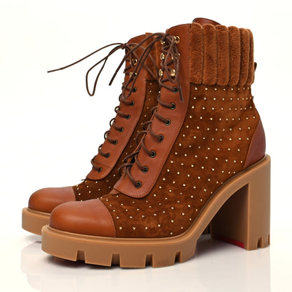 Christian Louboutin Suede Studded Dakita Lug 70 Boots 37.5 3 of 7