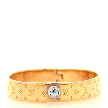 Louis Vuitton LOUIS VUITTON Brass Monogram Nanogram Cuff S Gold 4 of 8