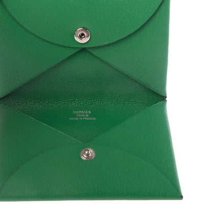 Hermes Chevre Chamkila Calvi Card Case Bamboo 5 of 6