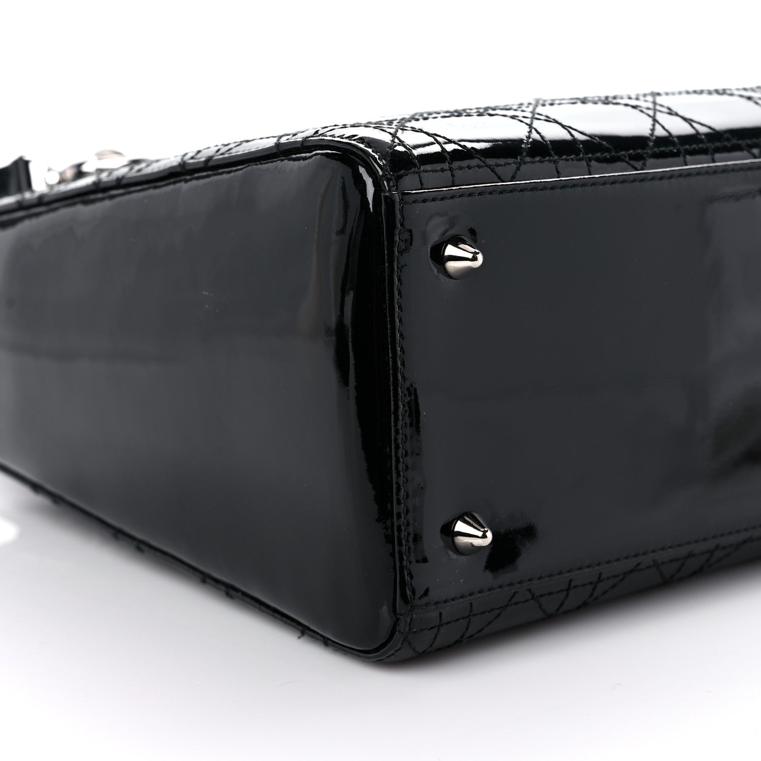 Christian Dior Patent Cannage Stitched Medium Lady Dior Black 8 of 11