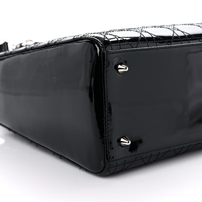 Christian Dior Patent Cannage Stitched Medium Lady Dior Black 8 of 11