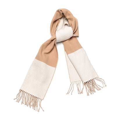 Hermes Cashmere Fringe Stole Camel White 1 of 5