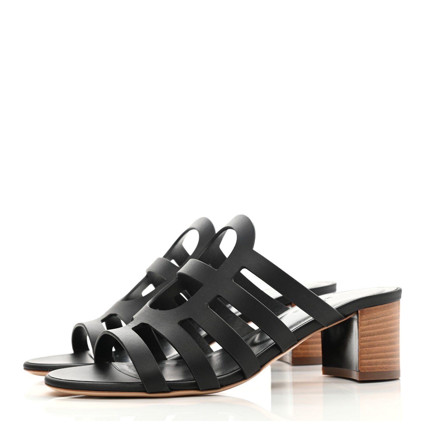 Calfskin Celena 50 Sandals 37.5 Black