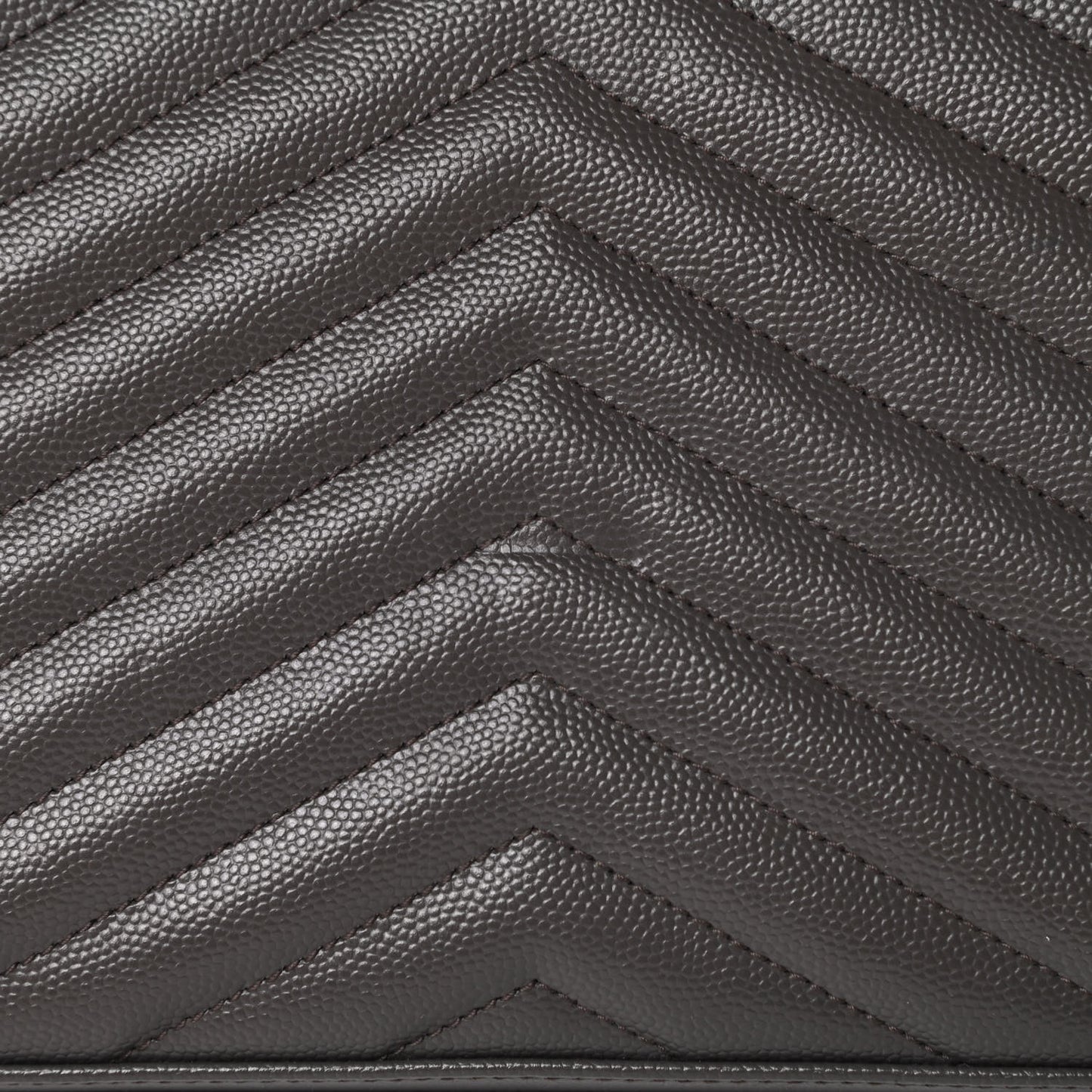 Grain De Poudre Matelasse Chevron Monogram Chain Wallet Grey